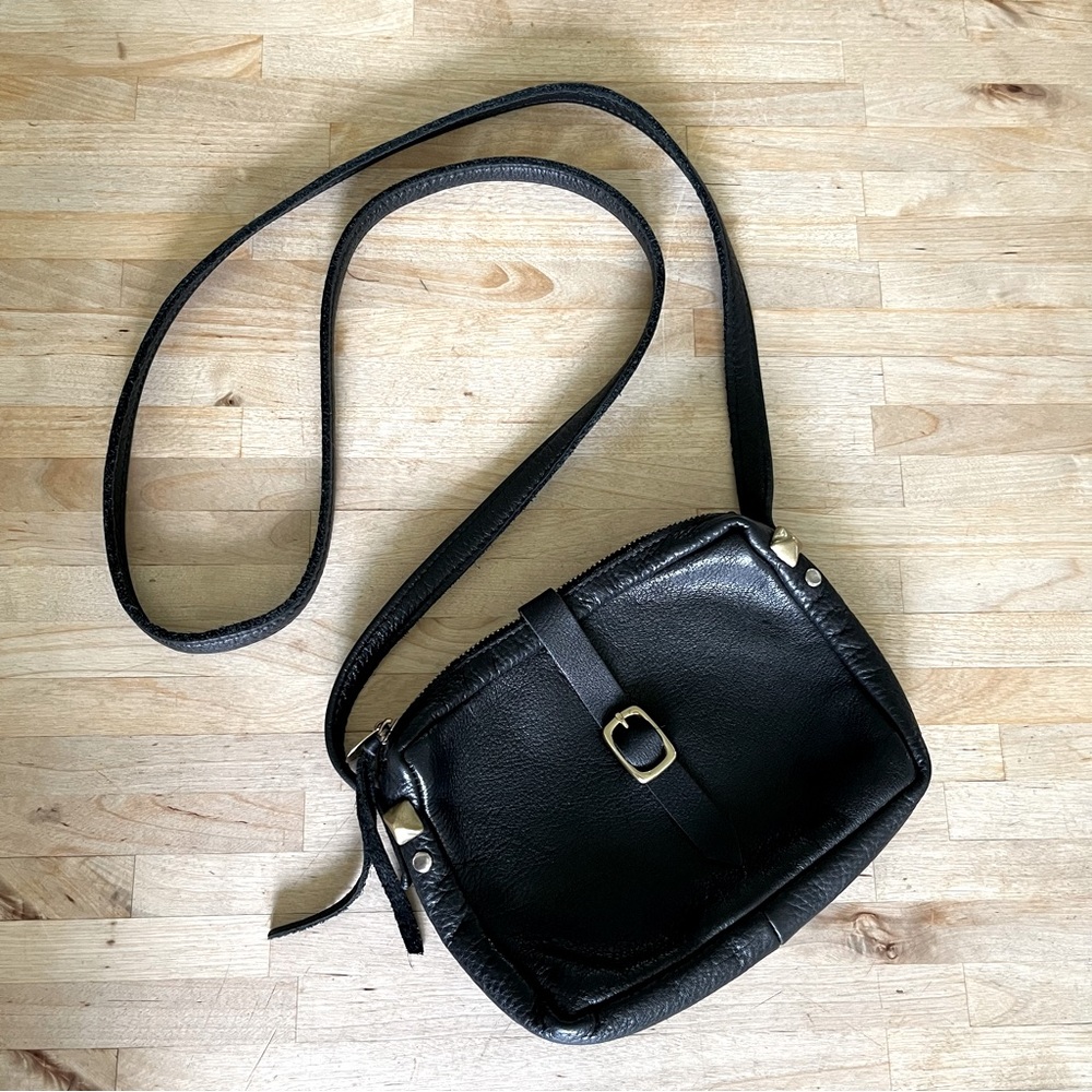 Clare V Mini Sac black crossbody purse bag PERFECT condition brass hardware
